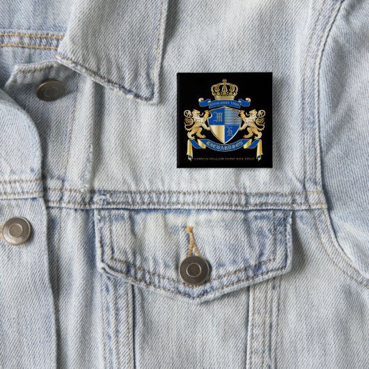Erstellen Sie Ihren eigenen Coat von Arms Blue Gol Button (Beispiel)
