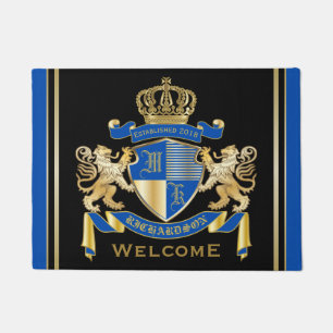 Erstellen Sie Ihren eigenen Coat von Arms Blue Gol Fußmatte