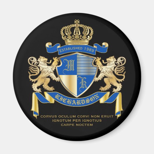 Erstellen Sie Ihren eigenen Coat von Arms Blue Gol Magnet (Vorne)