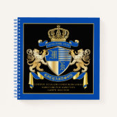 Erstellen Sie Ihren eigenen Coat von Arms Blue Gol Notizbuch (Vorderseite)