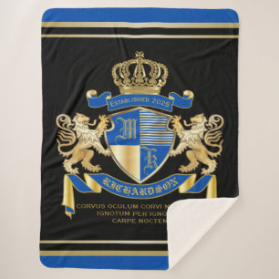Erstellen Sie Ihren eigenen Coat von Arms Blue Gol Sherpadecke