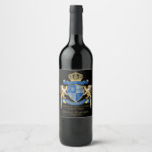 Erstellen Sie Ihren eigenen Coat von Arms Blue Gol Weinetikett (Vorderseite)