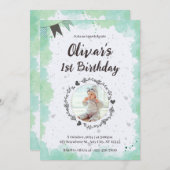 Erstellen Sie Ihren eigenen Custom Foto Boy Blue 1 Einladung (Vorne/Hinten)