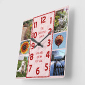 Erstellen Sie Ihren eigenen Deko 6 Foto Collage Ro Quadratische Wanduhr (Winkel)