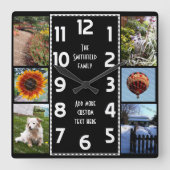 Erstellen Sie Ihren eigenen Deko 6 FotoCollage Sch Quadratische Wanduhr (Vorderseite)