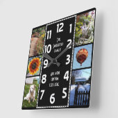 Erstellen Sie Ihren eigenen Deko 6 FotoCollage Sch Quadratische Wanduhr (Winkel)