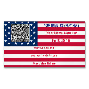 Erstellen Sie Ihren eigenen Design-QR-Code America Magnetische Visitenkarte