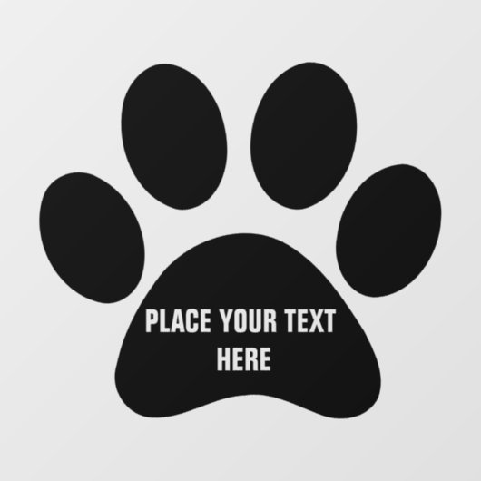 Erstellen Sie Ihren eigenen Dog Paw Print Message Fensteraufkleber (Blatt)