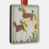 Erstellen Sie Ihren eigenen Einhorn Flora Power Ni Silbernes Ornament (Rechts)