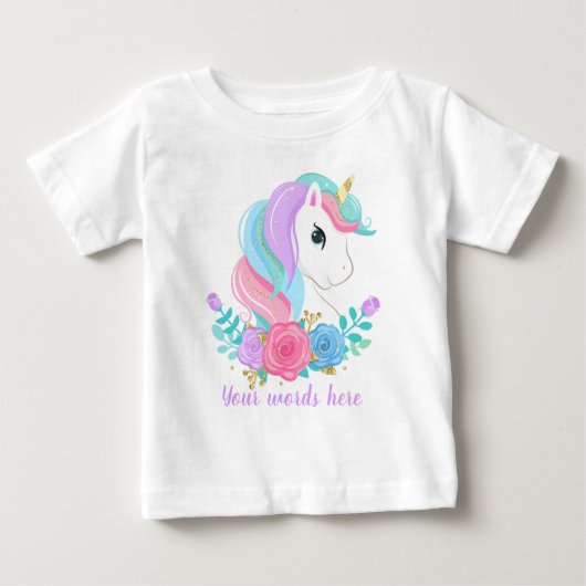 Erstellen Sie Ihren eigenen Einhornkopf und Ihre e Baby T-shirt (Vorderseite)