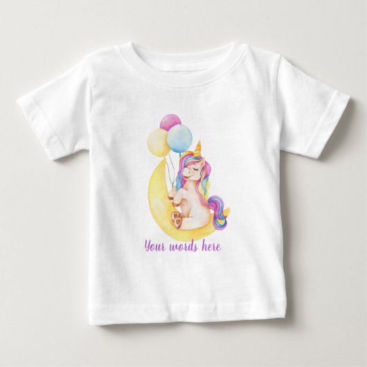 Erstellen Sie Ihren eigenen Einhornmonen Geburtsta Baby T-shirt (Vorderseite)