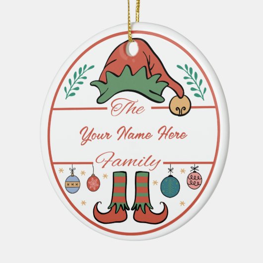 Erstellen Sie Ihren eigenen Elternnamen und Weihna Keramik Ornament (Links)