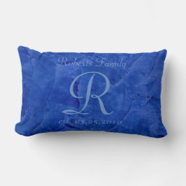 Erstellen Sie Ihren eigenen Familiennamen blau Lendenkissen