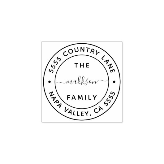 Erstellen Sie Ihren eigenen Familiennamen Rücksend Gummistempel (Prägung)