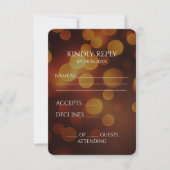 Erstellen Sie Ihren eigenen Feuer Orange Bokeh RSVP Karte (Vorderseite)