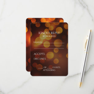 Erstellen Sie Ihren eigenen Feuer Orange Bokeh RSVP Karte