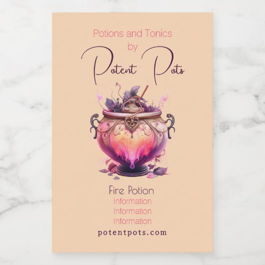 Erstellen Sie Ihren eigenen Feuertränk Kauldron Ap Lebensmitteletikett (Einzelnes Label)