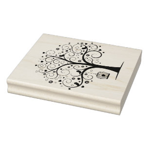 Erstellen Sie Ihren eigenen Filigree-Baum Liebesvö Gummistempel