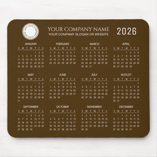 Erstellen Sie Ihren eigenen Firmenkalender 2026 | Mousepad (Vorne)