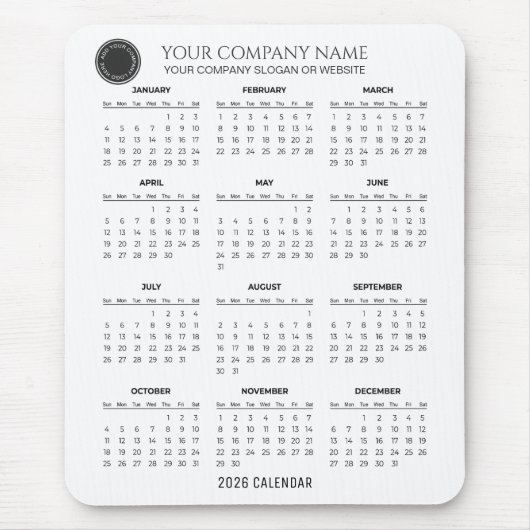 Erstellen Sie Ihren eigenen Firmenkalender 2026 | Mousepad (Vorne)