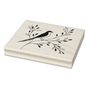 Erstellen Sie Ihren eigenen floralen Singvogel-Bau Gummistempel