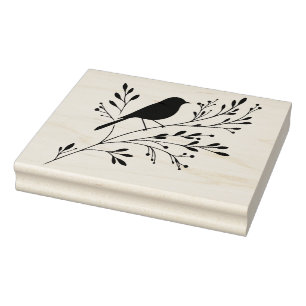 Erstellen Sie Ihren eigenen floralen Vogelbaumzwei Gummistempel