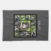 Erstellen Sie Ihren eigenen Foto Collage Monogramm Geschirrtuch (Horizontal)