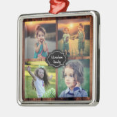 Erstellen Sie Ihren eigenen Foto-Collage-Monogramm Ornament Aus Metall (Links)