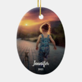 Erstellen Sie Ihren eigenen Foto-Monogramm-Namensa Keramik Ornament (Hinten)