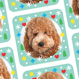 Erstellen Sie Ihren eigenen Foto-Sticker Ferien Gr Quadratischer Aufkleber