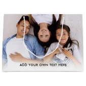 Erstellen Sie Ihren eigenen Foto-Text Große Geschenktüte (Vorderseite)