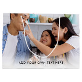 Erstellen Sie Ihren eigenen Foto-Text Große Geschenktüte (Rückseite)