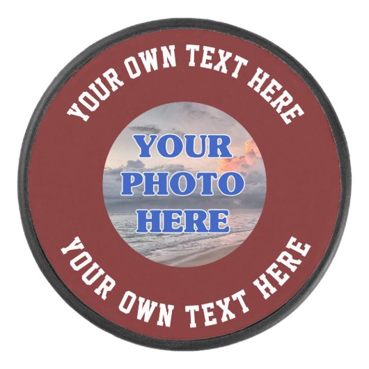Erstellen Sie Ihren eigenen Foto Text Personalisie Eishockey Puck (Vorderseite)
