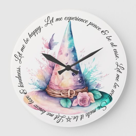 Erstellen Sie Ihren eigenen Frühlingshampfer Blume Große Wanduhr (Vorderseite)