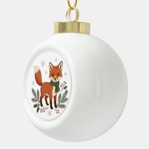Erstellen Sie Ihren eigenen Fuchs-Weihnachts-Schmu Keramik Kugel-Ornament