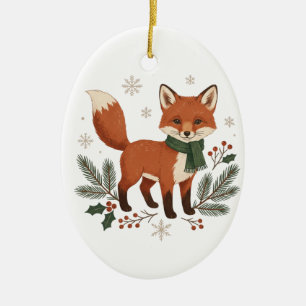 Erstellen Sie Ihren eigenen Fuchs-Weihnachts-Schmu Keramik Ornament