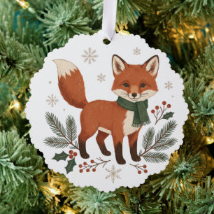 Erstellen Sie Ihren eigenen Fuchs-Weihnachtsbaumsc Ornament Karte