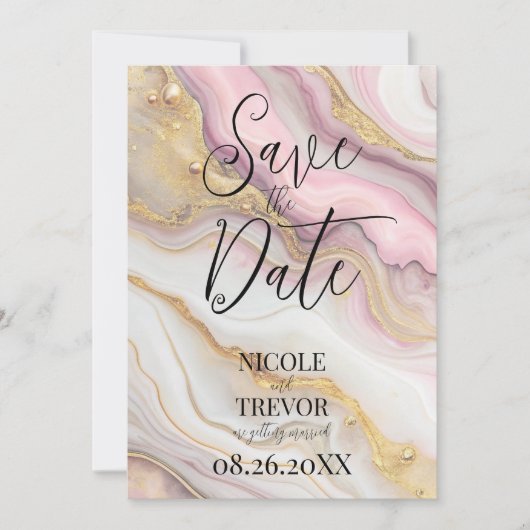 Erstellen Sie Ihren eigenen, ganz eigenen rosa und Save The Date (Vorderseite)