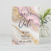 Erstellen Sie Ihren eigenen, ganz eigenen rosa und Save The Date (Stehend Vorderseite)