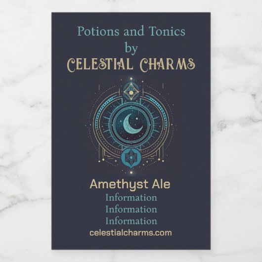 Erstellen Sie Ihren eigenen geometrischen Himmelsl Weinetikett (Einzelnes Label)