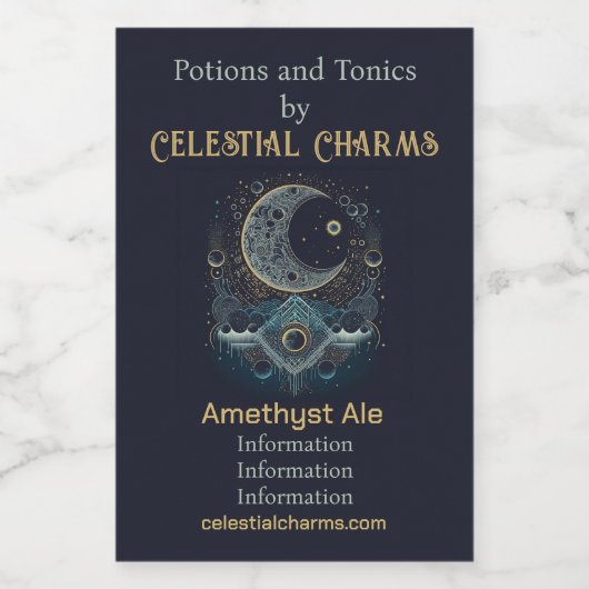 Erstellen Sie Ihren eigenen geometrischen Himmelsl Weinetikett (Einzelnes Label)