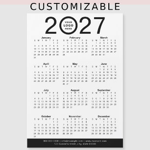 Erstellen Sie Ihren eigenen Geschäftslogo-Kalender Magnetkarte