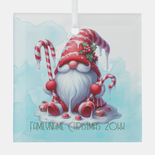 Erstellen Sie Ihren eigenen gestreiften Pfeffermin Ornament Aus Glas (Vorderseite)