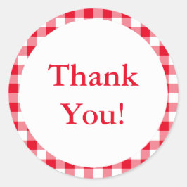 Erstellen Sie Ihren eigenen Gingham Vielen Dank Runder Aufkleber