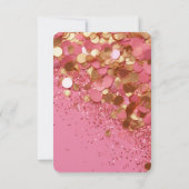 Erstellen Sie Ihren eigenen Gold-Glitzer auf rosa RSVP Karte (Rückseite)
