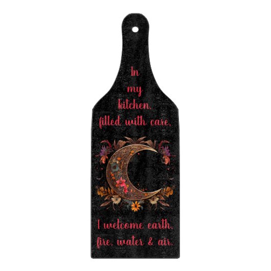 Erstellen Sie Ihren eigenen Golden Floral Boho Moo Schneidebrett (Vorderseite)