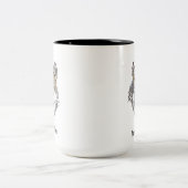 Erstellen Sie Ihren eigenen grauen Wolf  Zweifarbige Tasse (Mittel)