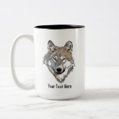 Erstellen Sie Ihren eigenen grauen Wolf Zweifarbige Tasse (Links)