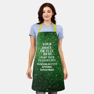 Erstellen Sie Ihren eigenen grünen Glitzer Custom Schürze