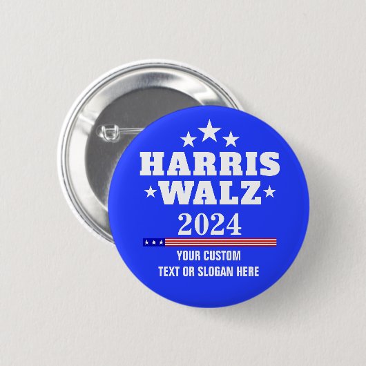 Erstellen Sie Ihren eigenen Harris Walz 2024 Button (Vorne & Hinten)